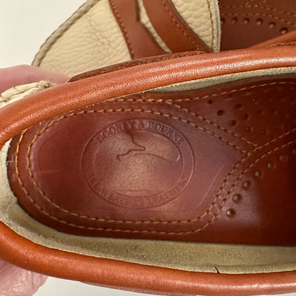 VTG RARE DOONEY & BOURKE 90s Y2K AWL CREAM/BRITISH TAN SLIP-ON PENNY LOAFERS Sz5 - Picture 7 of 15